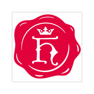 H - Antique Vax Seal Gothic Krona Initial Brev Självfärgande Stämpel