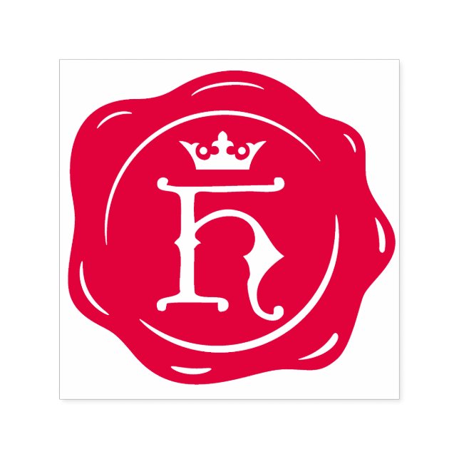 H - Antique Vax Seal Gothic Krona Initial Brev Självfärgande Stämpel (Design)