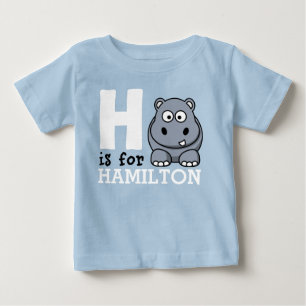H är för flodhäst, & ungar namnger personlig t shirt
