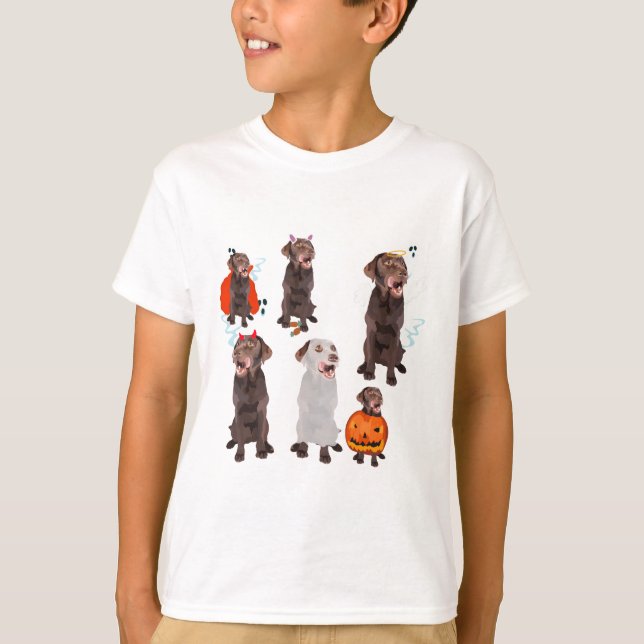 H är för Halloween Labrador Hund T Shirt (Framsida)