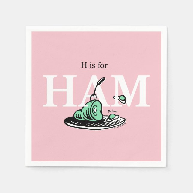 "H är för HAM" | Alfabetdesign Pappersservett (Framsidan)