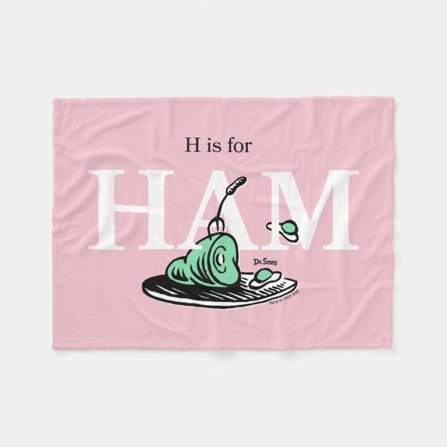 "H är för HAMN" | Alfabetdesign Fleecefilt (Framsidan (Horisontell))