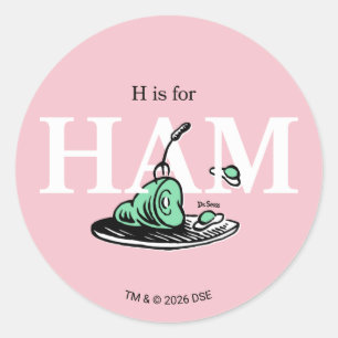 "H är för HAMN" Alfabetdesign Runt Klistermärke