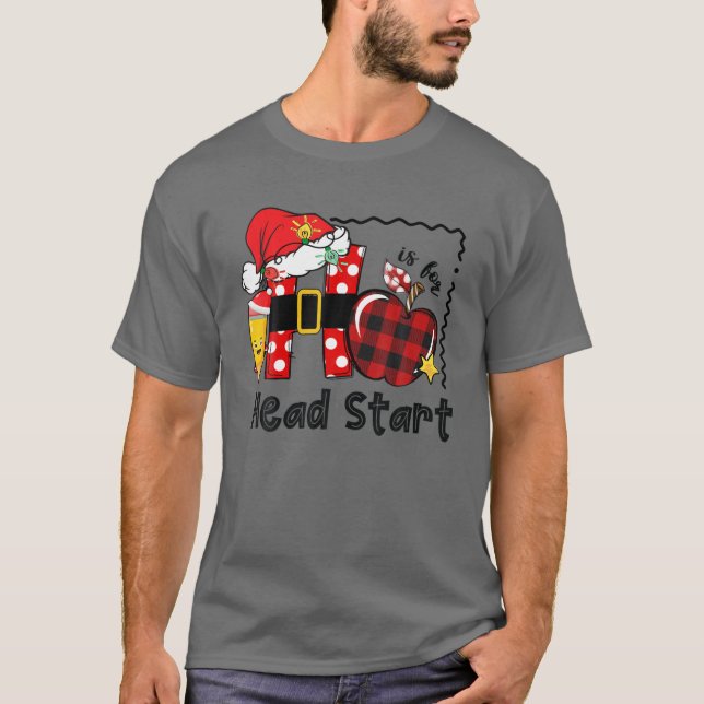 H är för Headstart Life Funny julhuvud - start T Shirt (Framsida)