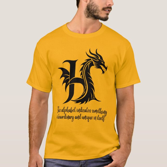 H är för Heart - Personlig H Alphabet T Shirt (Framsida)