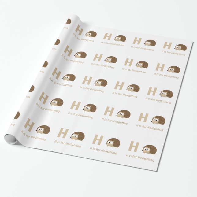 H är för Hedgehog Presentpapper (Utrullad)
