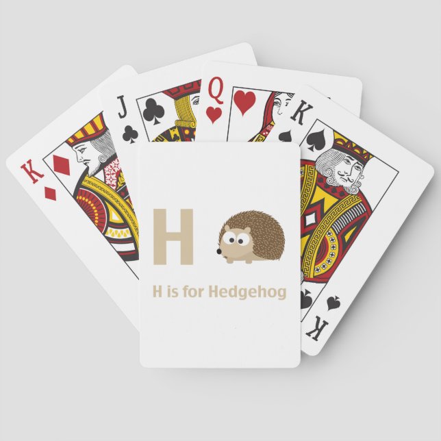 H är för Hedgehog Spel Kort (Baksidan)