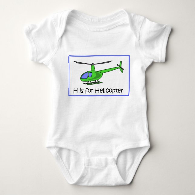 H är för helikopter t shirt (Framsida)