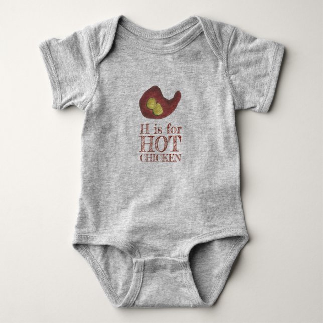 H är för HETT CHICKEN Nashville Barbeque BBQ Leg T Shirt (Framsida)