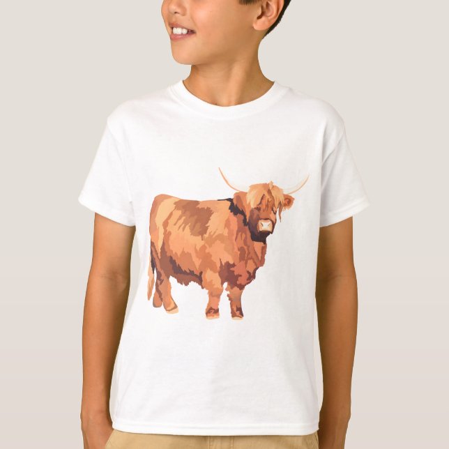 H är för Highland Cow T Shirt (Framsida)