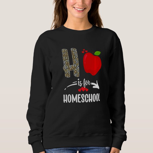 H är för Homeschool Leopard Homeschool Teacher Sq T Shirt (Framsida)