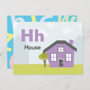 H är för House - Alphabet Flash Card Vykort