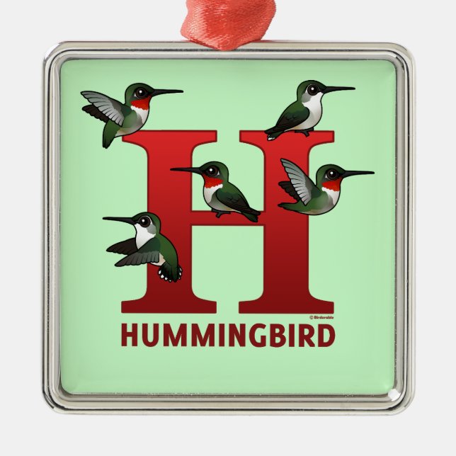 H är för Hummingbird Julgransprydnad Metall (Framsidan)