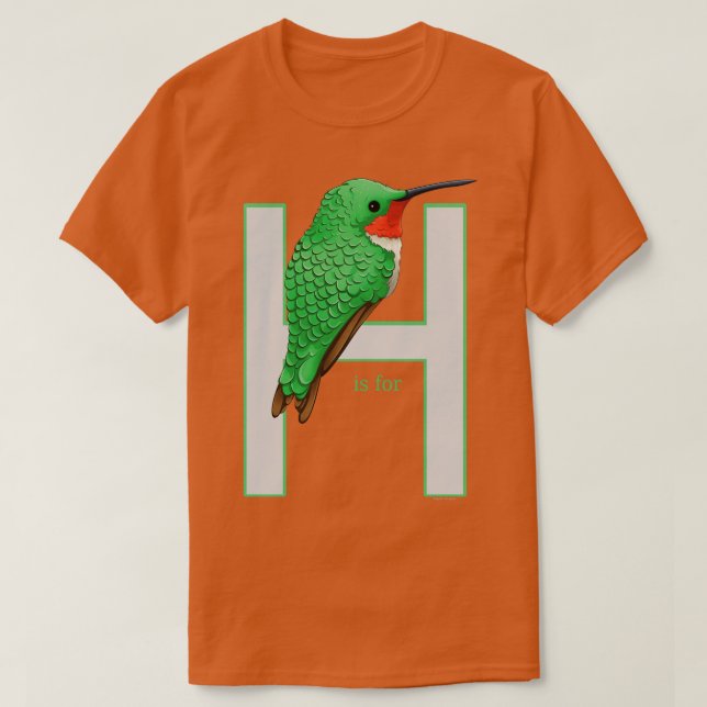 H är för Hummingbird TShirt T Shirt (Design framsida)