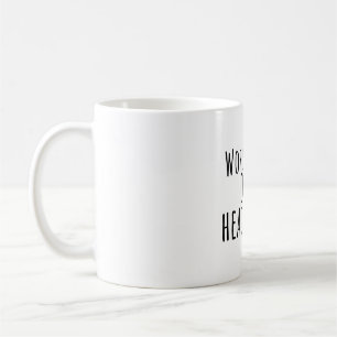 H är för huvudinnehavare kaffemugg