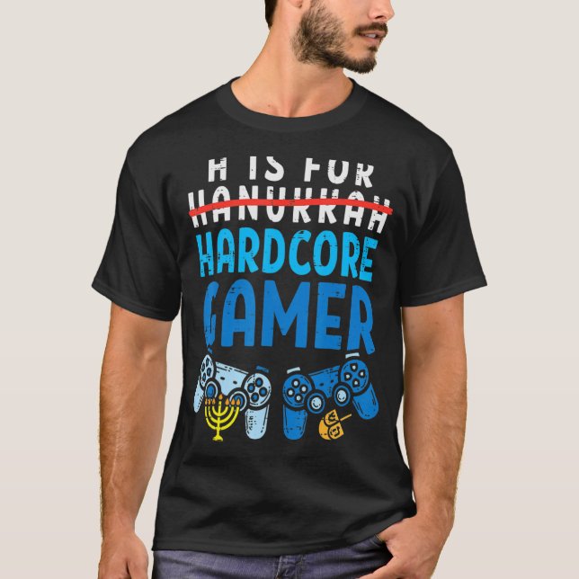H är till Hanukkah Gamer Video Gaming Boys Manar G T Shirt (Framsida)
