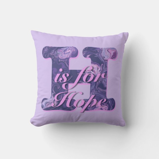H är till Hope Lila Abstrakt Cushion Kudde (Framsida)