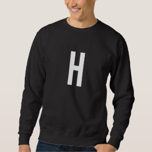 H Bokstav Nummer Symbol Alfabet Initial Premium Lång Ärmad Tröja