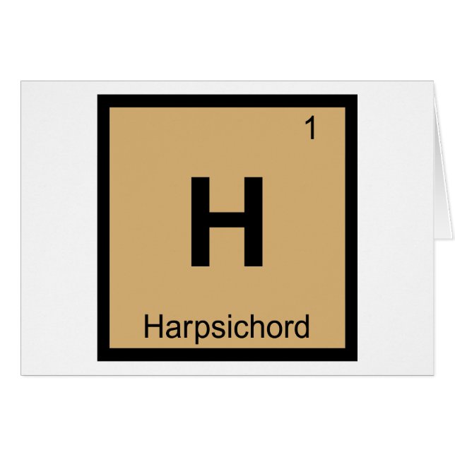 H - Cembalomusik Kemi Periodiska Systemet Hälsningskort (Framsidan Horizontal)