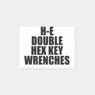 H-E Dubbla Hex Nyckel Wrenches helvetet Post-it Block