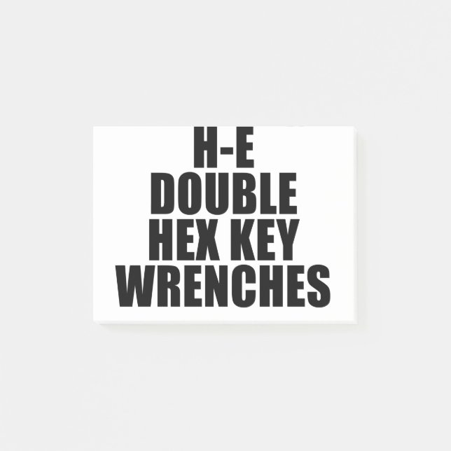 H-E Dubbla Hex Nyckel Wrenches helvetet Post-it Block (Framsida)