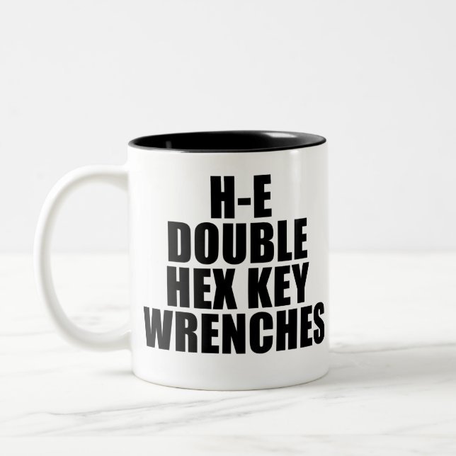 H-E Dubbla Hex Nyckel Wrenches helvetet Två-Tonad Mugg (Vänster)