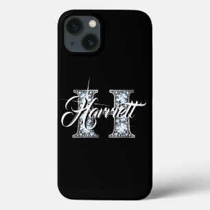 H Faux Diamond Bling Monogram