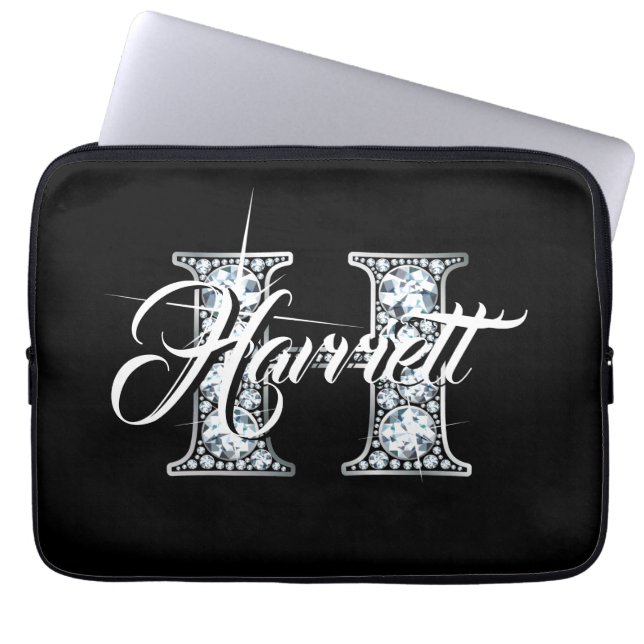 H Faux Diamond Monogram Laptop Fodral (Framsidan)