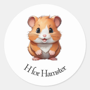 H för Hamster Runt Klistermärke