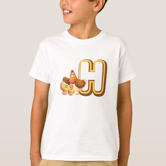 H för Höna T Shirt (Framsida)