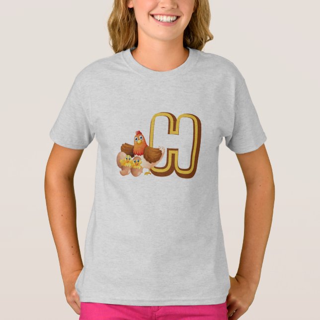 H för Höna T Shirt (Framsida)