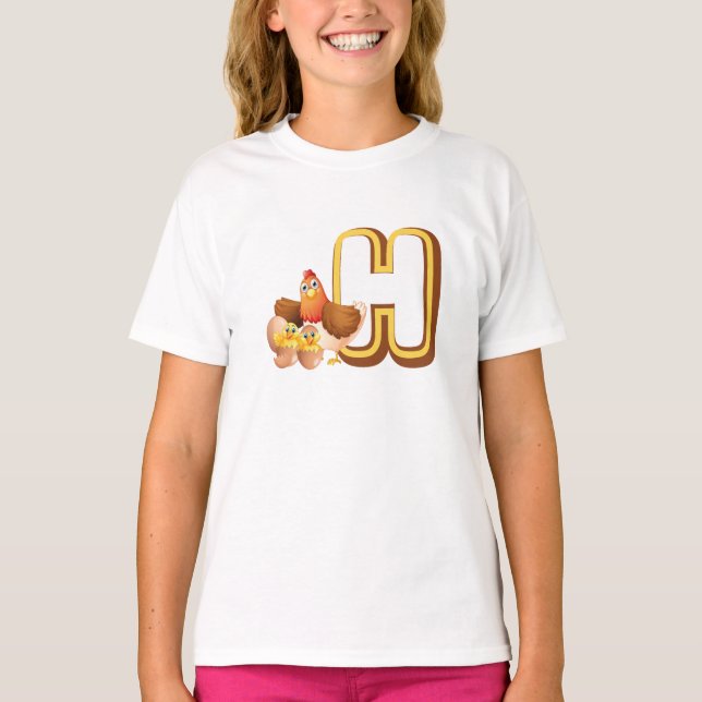H för Höna T Shirt (Framsida)