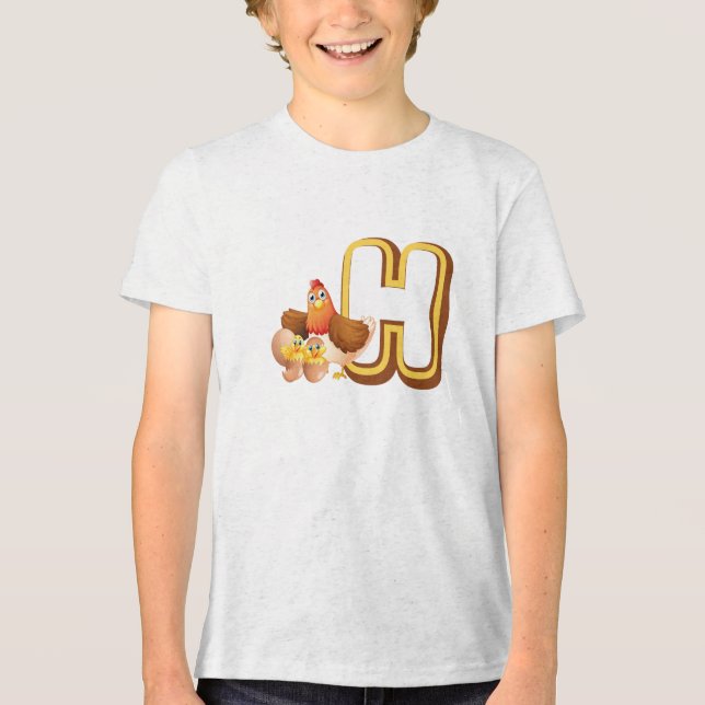 H för Höna T Shirt (Framsida)