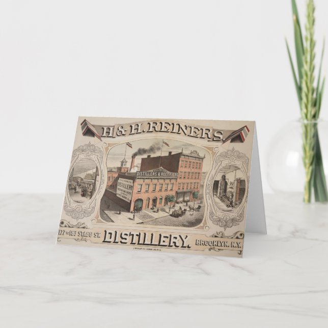 H. & H. Reiners Distillery Bygger i Brooklyn, Ny Kort (Framsida)