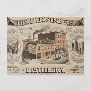 H. & H. Reiners Distillery Bygger i Brooklyn, Ny Vykort