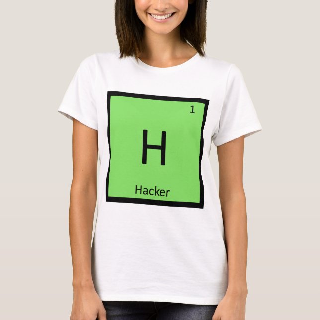 H - Hackerdator Kemi Periodiska Systemet T-shirt (Framsida)