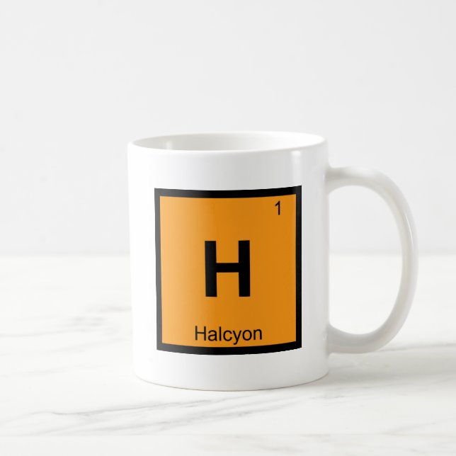 H - Halcyon Grekisk kemi Periodiska systemets symb Kaffemugg (Höger)