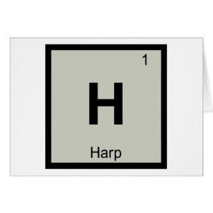 H - Harpmusik Kemins Periodiska System Symbol Hälsningskort
