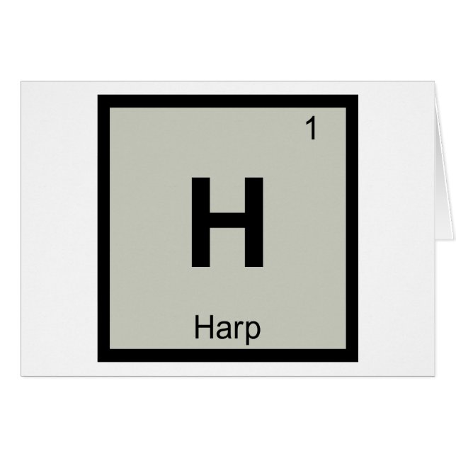 H - Harpmusik Kemins Periodiska System Symbol Hälsningskort (Framsidan Horizontal)