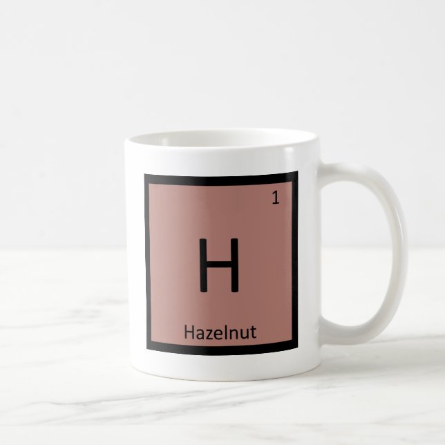 H - Hasselnötter Nötter Kemi Periodiska Systemets  Kaffemugg (Höger)
