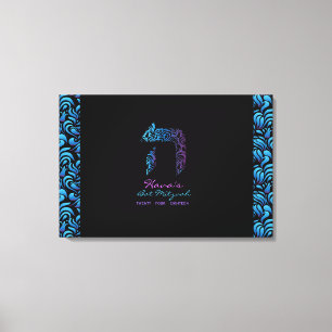 H - Hej Hebrew Brev Bat mitzvah Sign-In Board Canvastryck