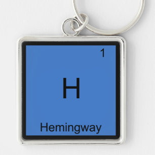 H - Hemingway Funny Chemistry Inslag Symbol Tee Fyrkantig Silverfärgad Nyckelring