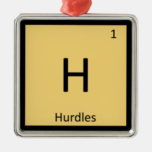 H - Hinderbana Friidrott Kemisymbol Julgransprydnad Metall