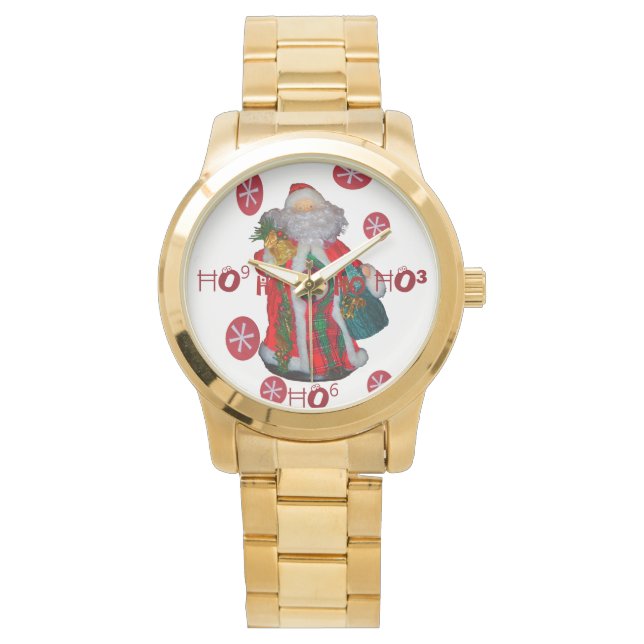 H³ HoHoHo Santa Time Anpassningsbar Graphics Art D Armbandsur (Framsida)