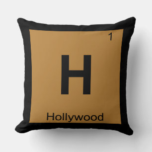 H - Hollywood City Chemistry Periodic Bord Symbol Kudde
