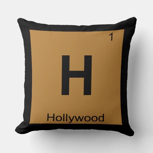 H - Hollywood City Chemistry Periodic Bord Symbol Kudde (Framsida)