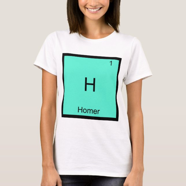 H - Homer Rolig Kemiskt Element Symbol T-Shirt (Framsida)