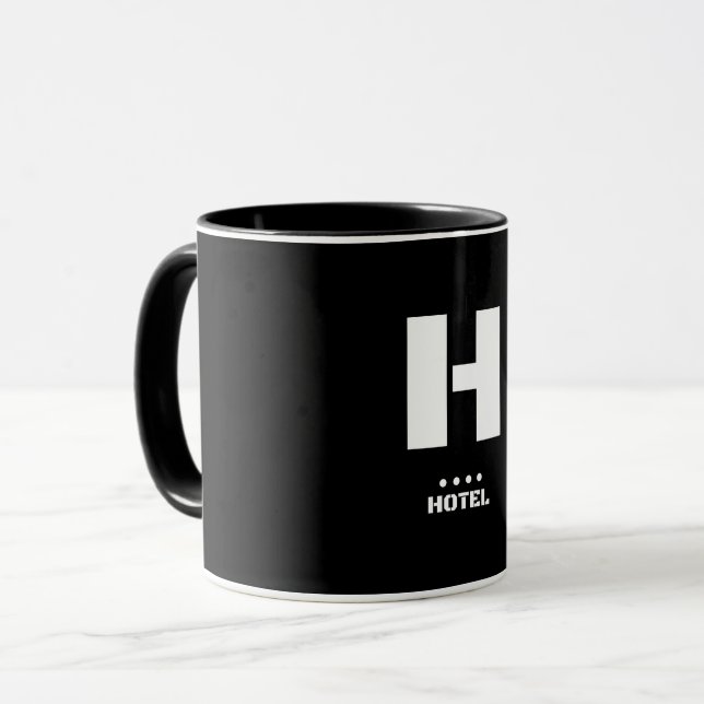 H (Hotel) Natos fonetiska alfabet & Morse Code Mugg (Framsida vänster)