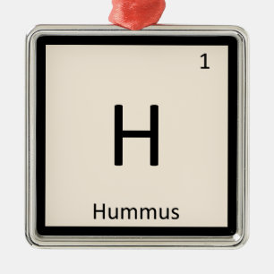 H - Hummus Förrätt Kemi Periodiska Systemet Julgransprydnad Metall
