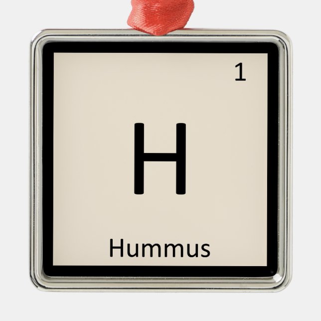 H - Hummus Förrätt Kemi Periodiska Systemet Julgransprydnad Metall (Framsidan)